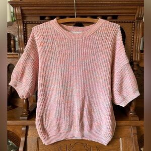 Cozy Kawaii Vintage 80s Peachy Pink Knit Sweater size large